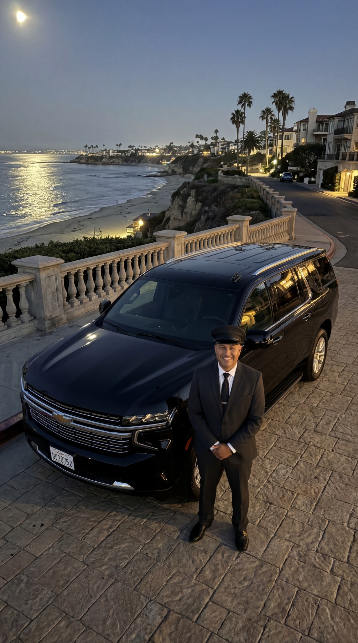 Chauffeur opening a luxury car door for a passenger